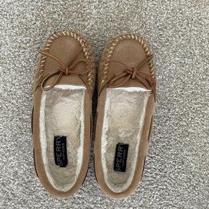 Women's Sperry Tan Slipper Moccasins Like New Size 8 M
